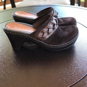 Nurture Brown Suede Leather Clogs
